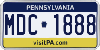 PA license plate MDC1888