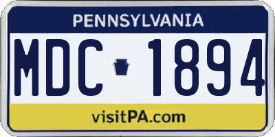 PA license plate MDC1894