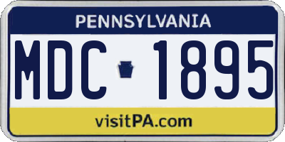 PA license plate MDC1895