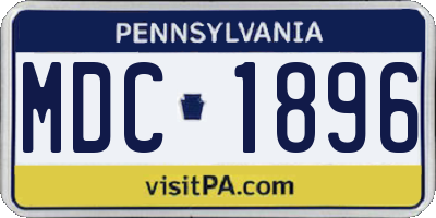 PA license plate MDC1896