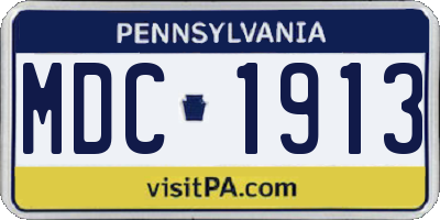 PA license plate MDC1913