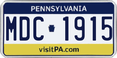PA license plate MDC1915
