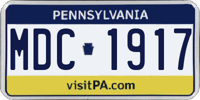 PA license plate MDC1917