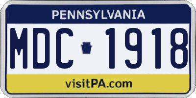 PA license plate MDC1918