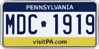 PA license plate MDC1919