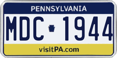 PA license plate MDC1944