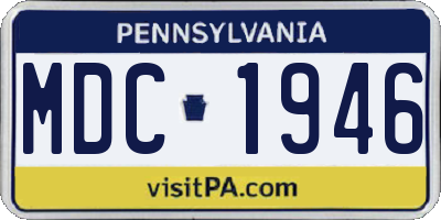 PA license plate MDC1946