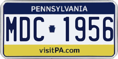 PA license plate MDC1956