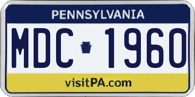 PA license plate MDC1960