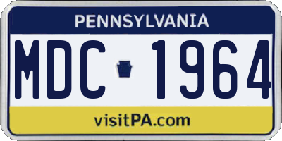 PA license plate MDC1964
