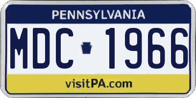 PA license plate MDC1966