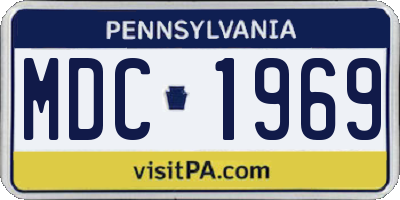 PA license plate MDC1969