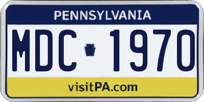 PA license plate MDC1970