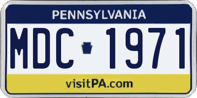 PA license plate MDC1971