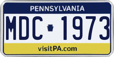 PA license plate MDC1973