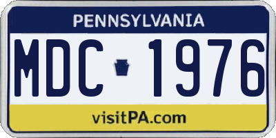 PA license plate MDC1976