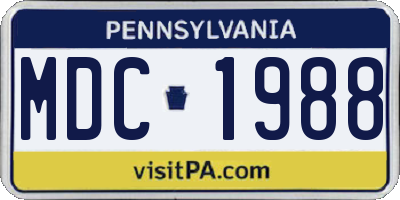PA license plate MDC1988
