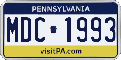 PA license plate MDC1993