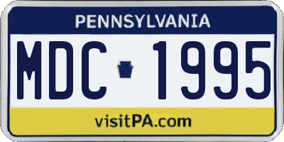 PA license plate MDC1995