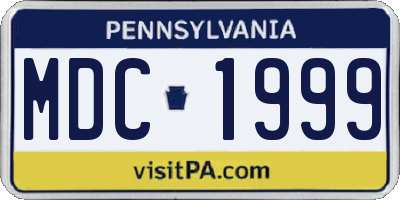 PA license plate MDC1999