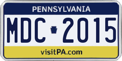 PA license plate MDC2015