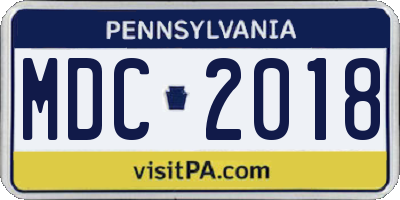 PA license plate MDC2018