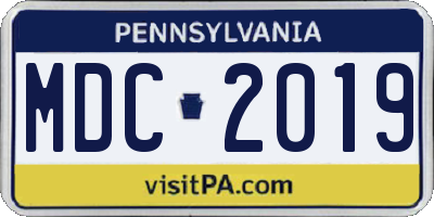 PA license plate MDC2019