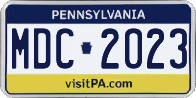 PA license plate MDC2023