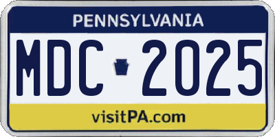 PA license plate MDC2025