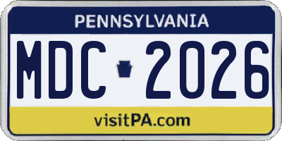 PA license plate MDC2026