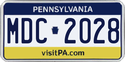 PA license plate MDC2028