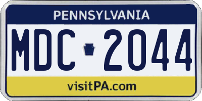 PA license plate MDC2044