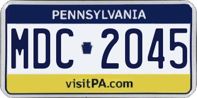 PA license plate MDC2045