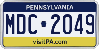PA license plate MDC2049