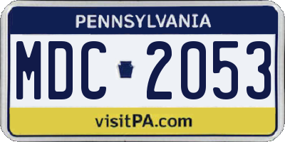 PA license plate MDC2053