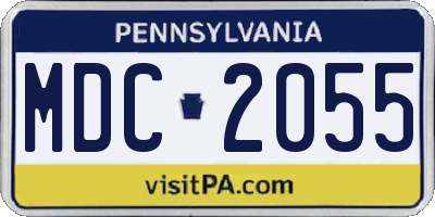 PA license plate MDC2055