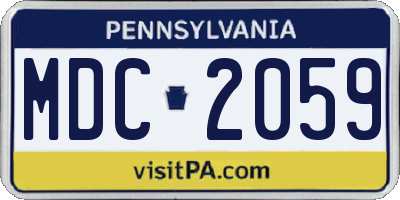PA license plate MDC2059