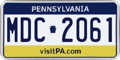 PA license plate MDC2061