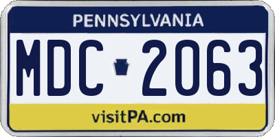 PA license plate MDC2063