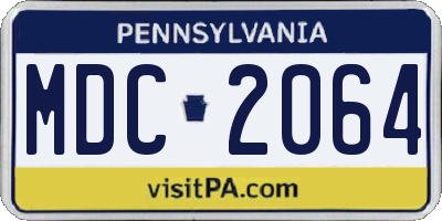 PA license plate MDC2064