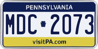 PA license plate MDC2073