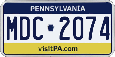 PA license plate MDC2074