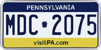 PA license plate MDC2075