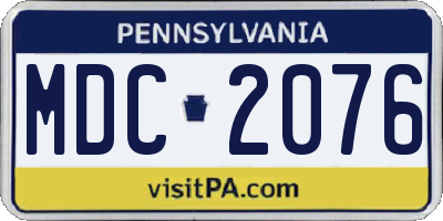 PA license plate MDC2076