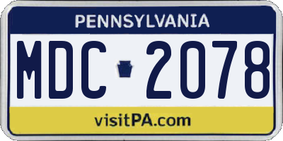 PA license plate MDC2078