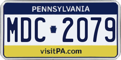 PA license plate MDC2079
