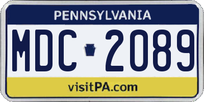 PA license plate MDC2089