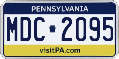 PA license plate MDC2095