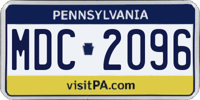 PA license plate MDC2096