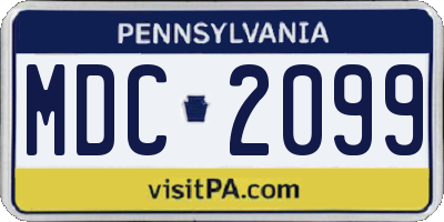 PA license plate MDC2099